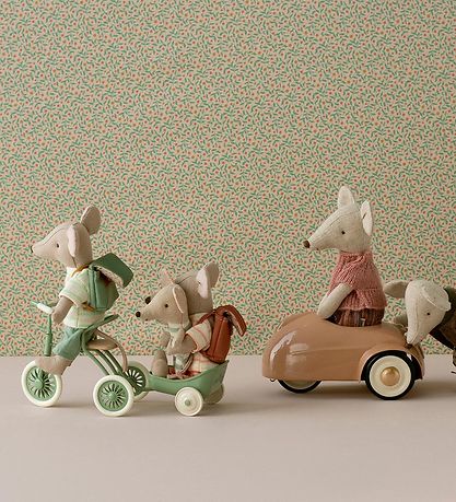 Maileg Dukketilbehør - Cykelanhænger - Mus - Grøn