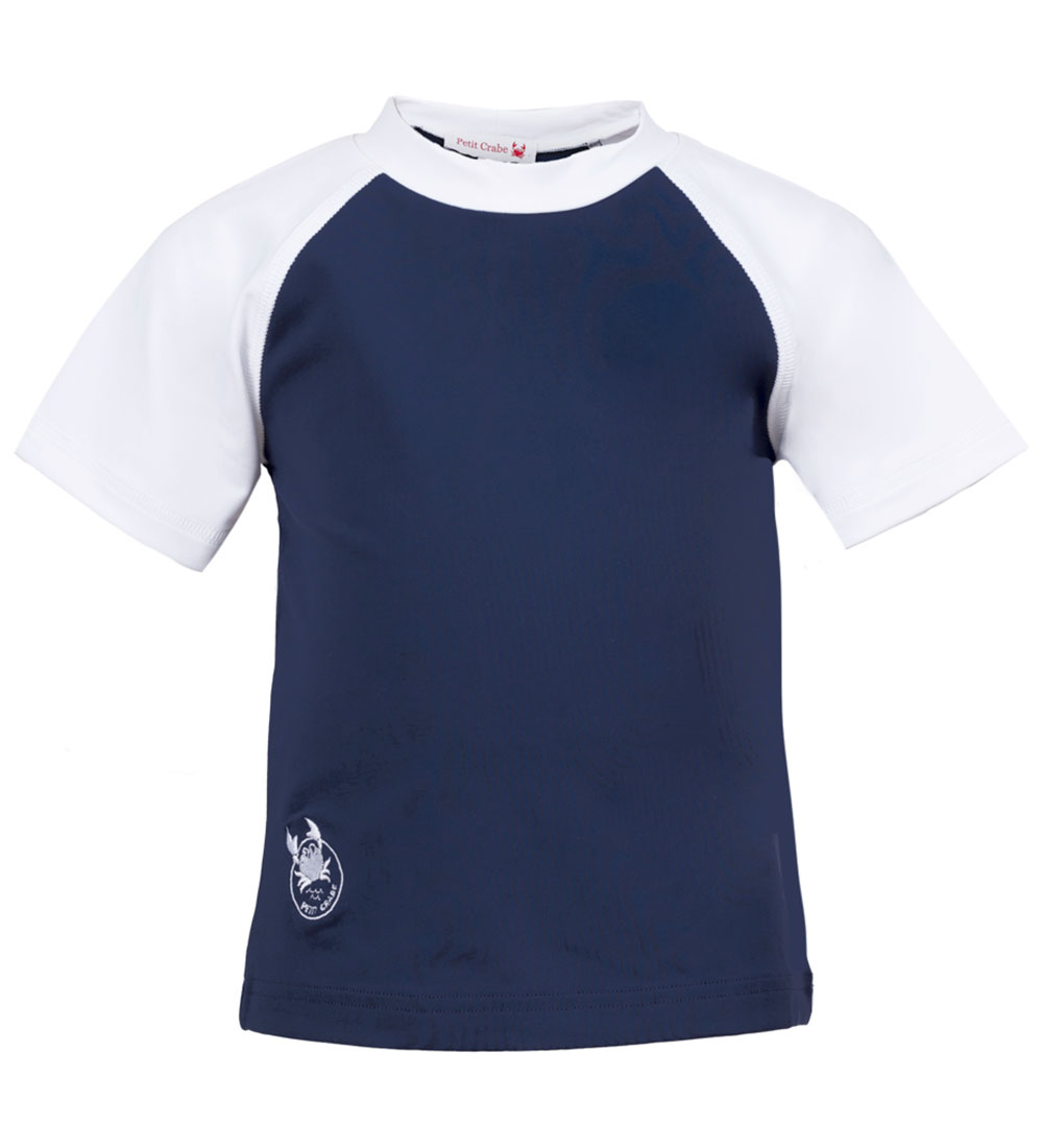 Petit Crabe Badeshirt - Raglan - Blue/White - Petit Crabe - 3-4 Jahre (98-104) - Bademode