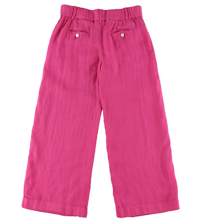 GANT Bukser - Hør - Wide - Bold Violet