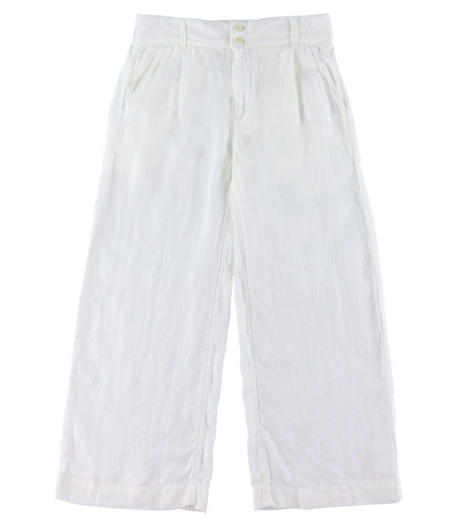 GANT Bukser - Hør - Wide - Hvid