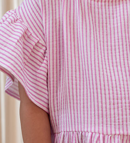 Fliink Kjole - Musselin - Ciao - Cloud Dancer m. Striber