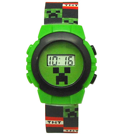 Minecraft Armbåndsur - Digital Ur - Grøn/Sort