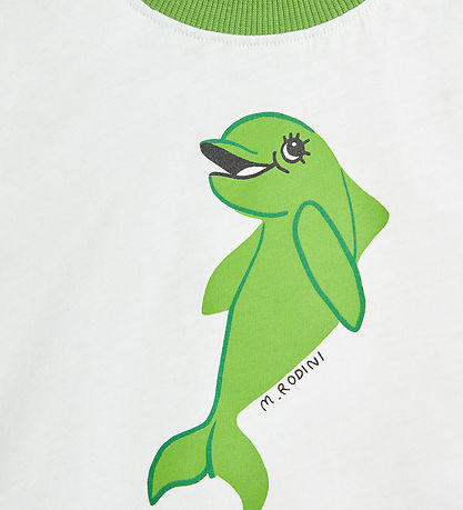 Mini Rodini Gaveæske - Shorts/T-shirt - Dolphin - Hvid/Grøn