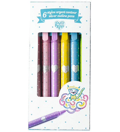 Djeco Tusser - 6 Silver Outline Pens Djeco Tusser - 6 Silver Outline Pens