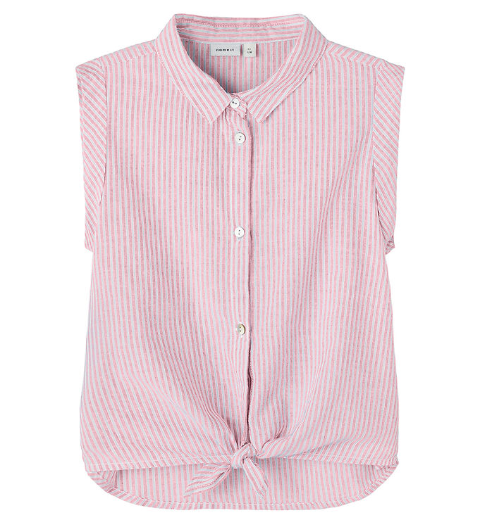 Name It Parfait Pink Stribet Skjorte Top - Str. 6y 116cm