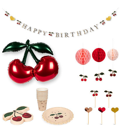 Konges Sløjd Fødselsdagssæt til 8 Personer - 49 dele - Cherry Konges Sløjd Fødselsdagssæt til 8 Personer - 49 dele - Cherry