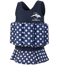 Konfidence Svømmedragt - UV40+ - Navy/Polka Konfidence Svømmedragt - UV40+ - Navy/Polka