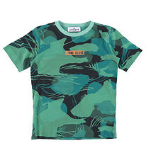 Stone Island T-shirt - Emerald m. Print Stone Island T-shirt - Emerald m. Print