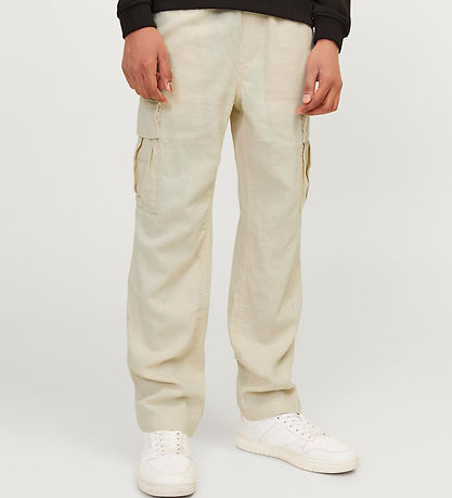 Jack & Jones Bukser - Hør - JpstBill - Cargo - Summer Sand Jack & Jones Bukser - Hør - JpstBill - Cargo - Summer Sand