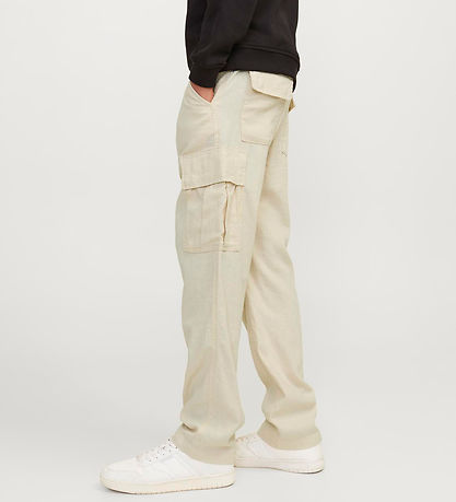 Jack & Jones Bukser - Hør - JpstBill - Cargo - Summer Sand Jack & Jones Bukser - Hør - JpstBill - Cargo - Summer Sand