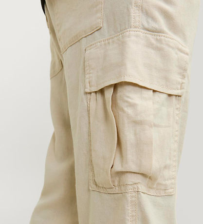 Jack & Jones Bukser - Hør - JpstBill - Cargo - Summer Sand Jack & Jones Bukser - Hør - JpstBill - Cargo - Summer Sand