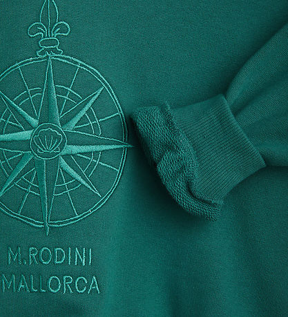 Mini Rodini Sweatshirt - Compass Emb - Grøn Mini Rodini Sweatshirt - Compass Emb - Grøn