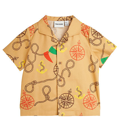 Mini Rodini Skjorte - Nautical Aop - Beige Mini Rodini Skjorte - Nautical Aop - Beige