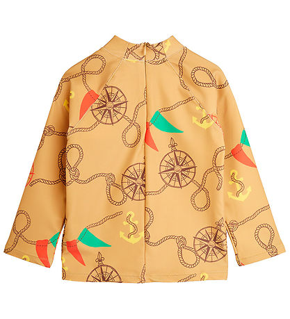 Mini Rodini Badebluse - UV50+ - Nautical Aop - Beige Mini Rodini Badebluse - UV50+ - Nautical Aop - Beige