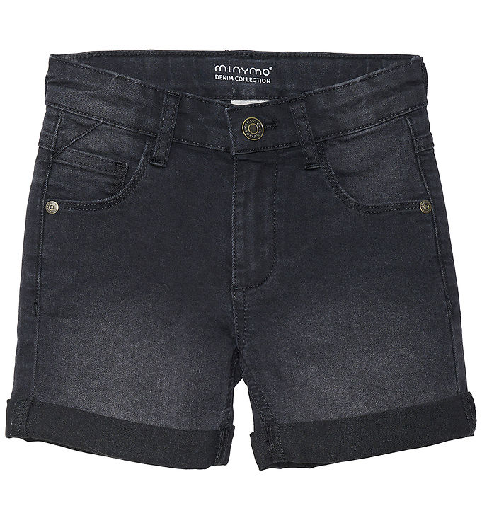 Minymo Børne Shorts i økologisk bomuld - Grey Black - 134