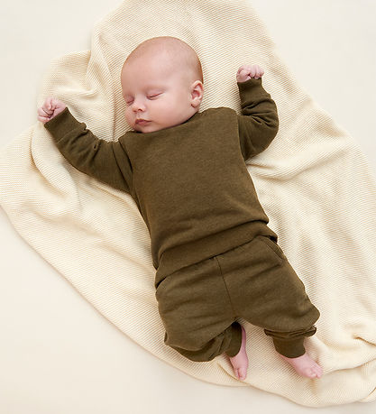 Minymo Sweatsæt - Dark Olive