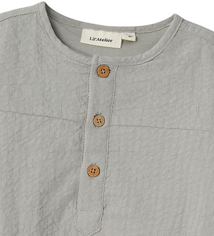 Lil Atelier Skjortebody k/æ - NbmHoman - Limestone m. Struktur