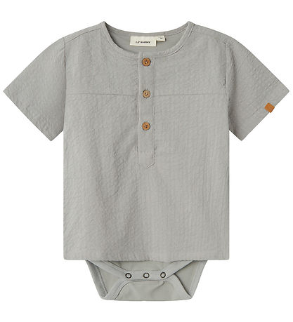 Lil Atelier Skjortebody k/æ - NbmHoman - Limestone m. Struktur