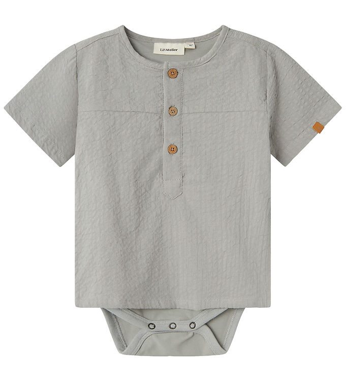 Lil Atelier Skjortebody k/æ - NbmHoman - Limestone m. Struktur