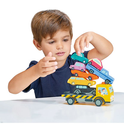 Tender Leaf Trælegetøj - Stablebiler - Biltransport