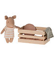Maileg Gris - Baby Pige i Trækasse - Rosa Maileg Gris - Baby Pige i Trækasse - Rosa