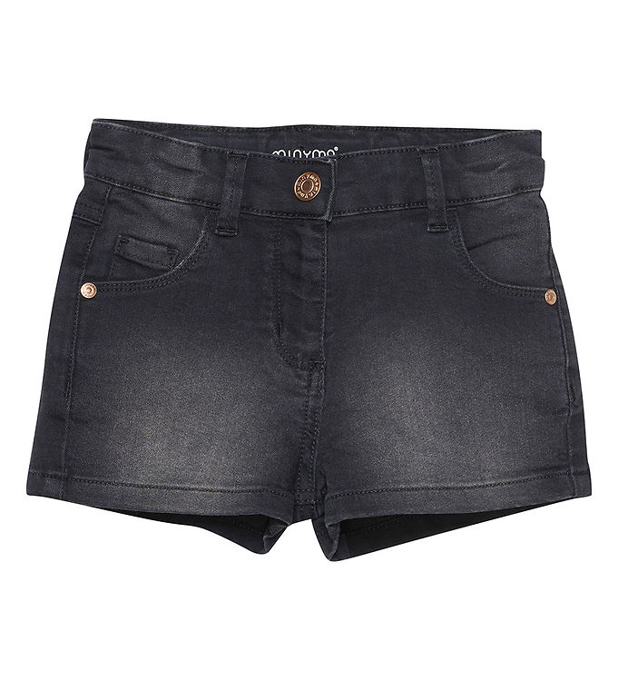 Minymo Pige Shorts i økologisk bomuld - Grey Black