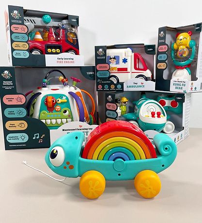 Kinder and Kids Trækdyr - Regnbue Kamæleon m. Multi Funktion Kinder and Kids Trækdyr - Regnbue Kamæleon m. Multi Funktion