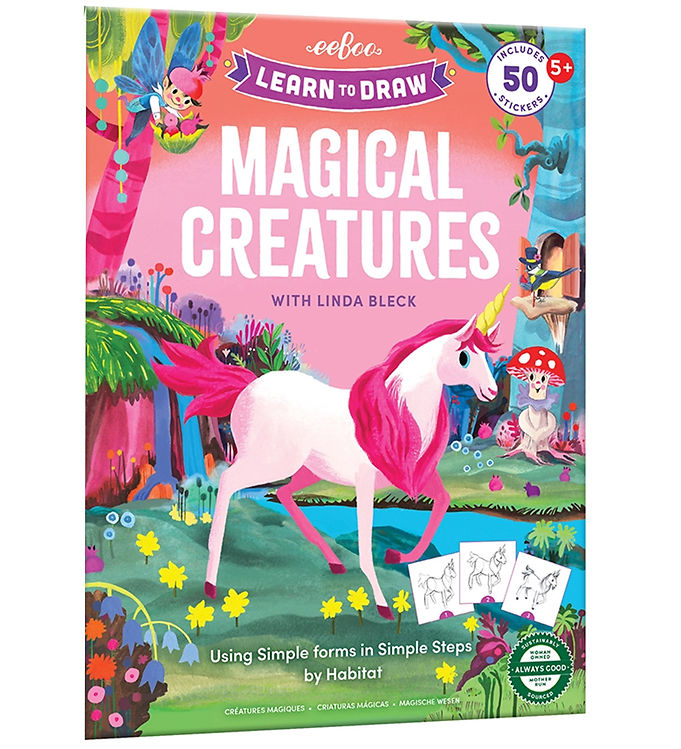 Eeboo Malebog - Lær At Tegne - Magiske Skabninger