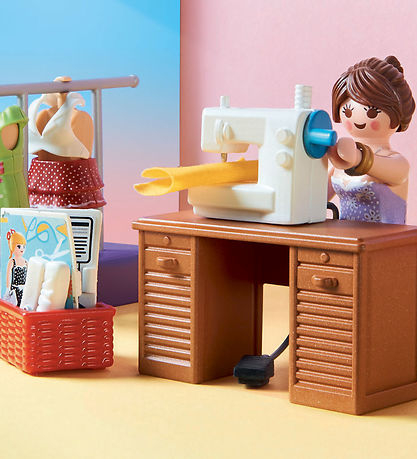 Playmobil Dollhouse - Soveværelse m. Syhjørne - 70208 - 67 Dele