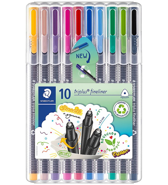 Staedtler Tuscher - 10 stk - Triplus Fineliner - 0,3 mm billede