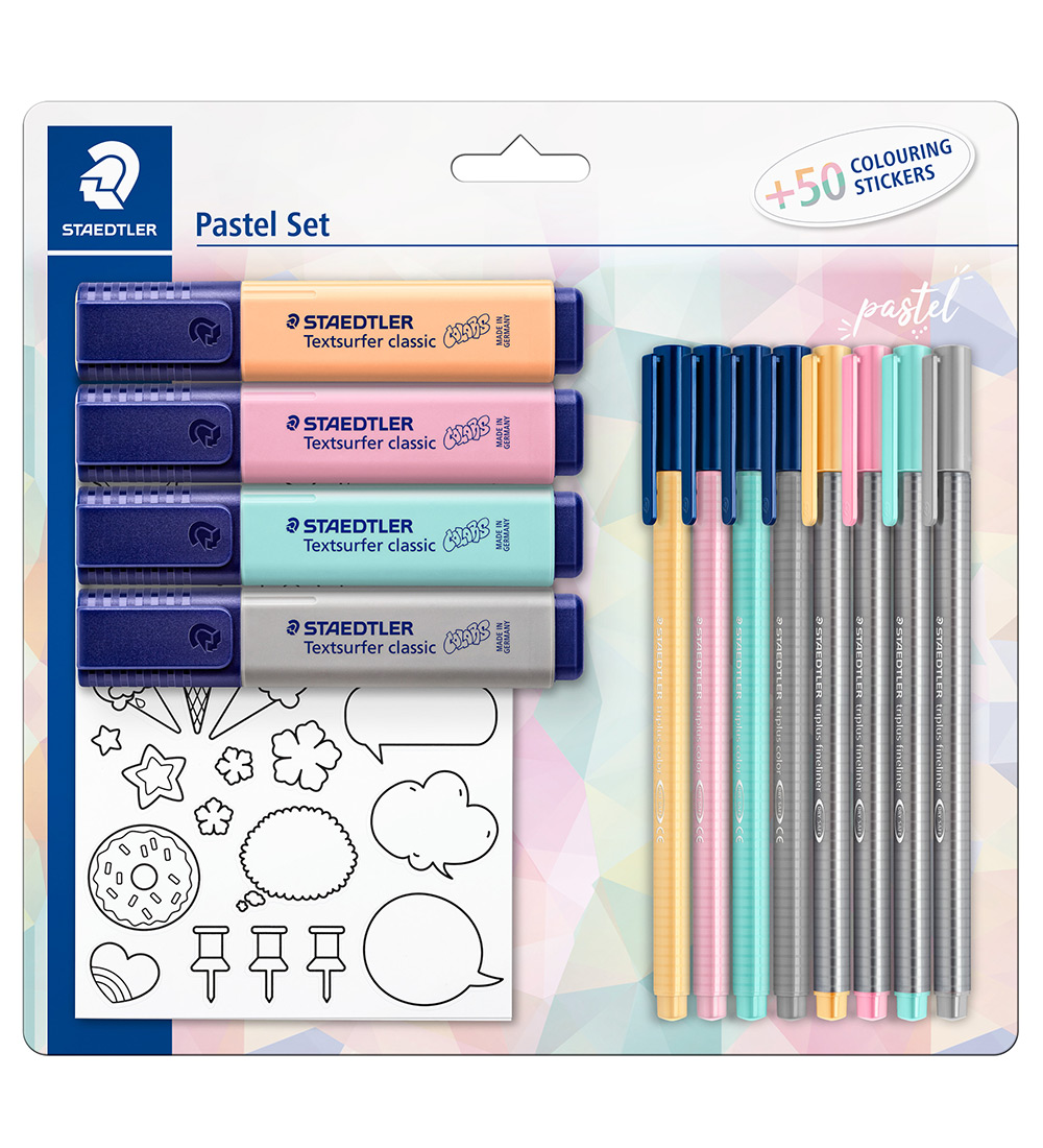 Staedtler Tekenset - Pastel - 12 Onderdelen - Staedtler - OneSize - Tekensets