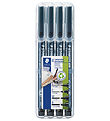 Staedtler Tuscher - 4 stk. - Lumocolor Perm OHP - Sort Staedtler Tuscher - 4 stk. - Lumocolor Perm OHP - Sort