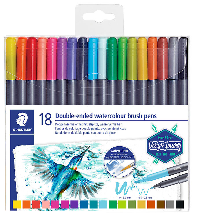 Akvarel Staedtler brush double penne 18 stk. watercolor