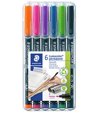 Staedtler Tuscher - 6 stk. - Lumocolor Perm - 0,6 mm Staedtler Tuscher - 6 stk. - Lumocolor Perm - 0,6 mm