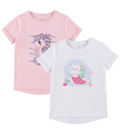 Name It T-shirt - NmfVix - 2 pak - Parfait Pink/Bright White Name It T-shirt - NmfVix - 2 pak - Parfait Pink/Bright White