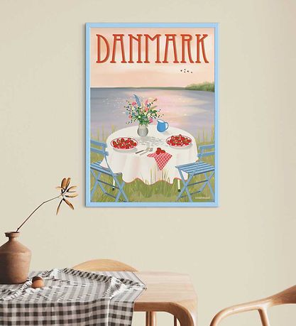 Vissevasse Plakat - 50x70 cm - Danmark - Jordbær