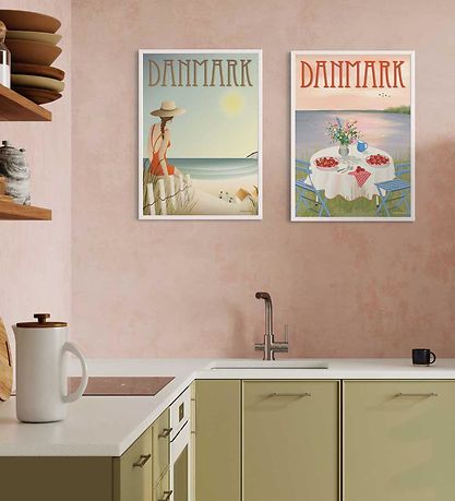 Vissevasse Plakat - 50x70 cm - Danmark - Jordbær