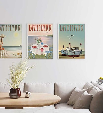 Vissevasse Plakat - 50x70 cm - Danmark - Jordbær