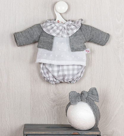 Asi Dukketøj - 36 cm - Koke - Grå/Hvid