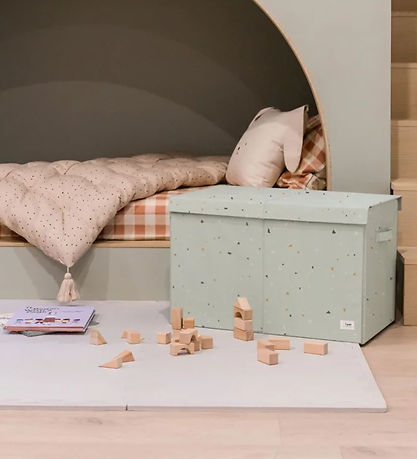 3 Sprouts Opbevaringskasse m. Låg- 63x38x39 cm - Terrazzo/Grøn 3 Sprouts Opbevaringskasse m. Låg- 63x38x39 cm - Terrazzo/Grøn