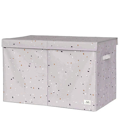 3 Sprouts Opbevaringskasse m. Låg - 63x38x39 cm - Terrazzo/Lyseg