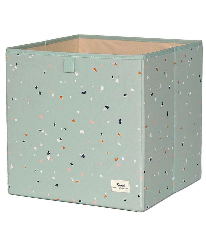 3 Sprouts - Opbevaringskasse - Terrazzo - Grøn - 33x33x33 Cm