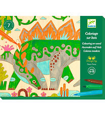 Djeco Kreasæt - Farvelægning På Træ - Dino World Djeco Kreasæt - Farvelægning På Træ - Dino World