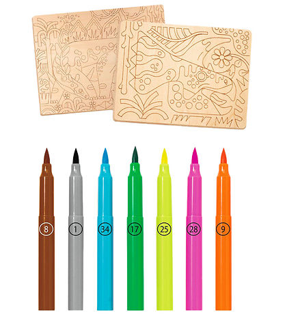 Djeco Kreasæt - Farvelægning På Træ - Dino World