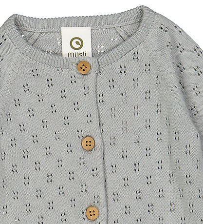 Müsli Cardigan - Knitted - Pointelle - Jasmine Blue