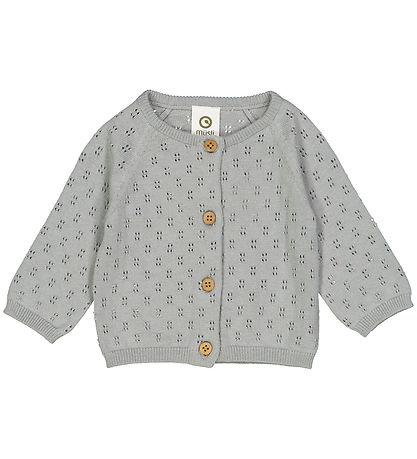 Müsli Cardigan - Knitted - Pointelle - Jasmine Blue Müsli Cardigan - Knitted - Pointelle - Jasmine Blue