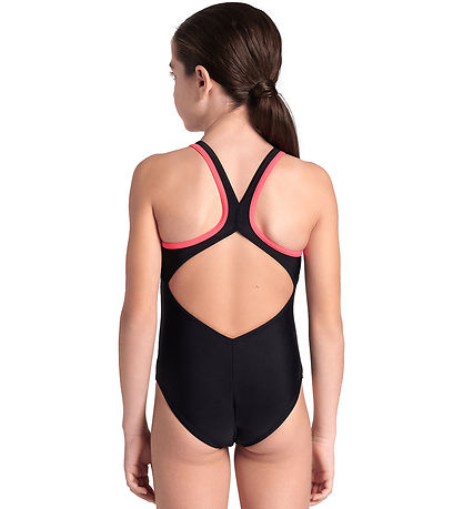 Arena Badedragt - Shaking V Back - Black/Fluo Red