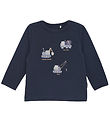 Minymo Bluse - Blue Nights m. Arbejdsmaskiner Minymo Bluse - Blue Nights m. Arbejdsmaskiner