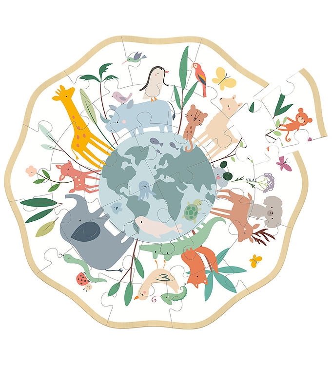 Vilac Træpuslespil - 24 Brikker - Verden