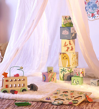 Vilac Legetøj -  Stableklodser - Verdens Dyr